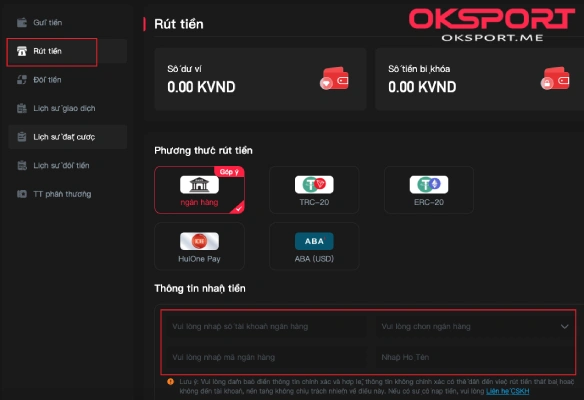 ruttienoksport OKSport Sân Chơi Cá Cược Uy Tín Hàng Đầu Hướng Dẫn Rút Tiền Từ OKSPORT
